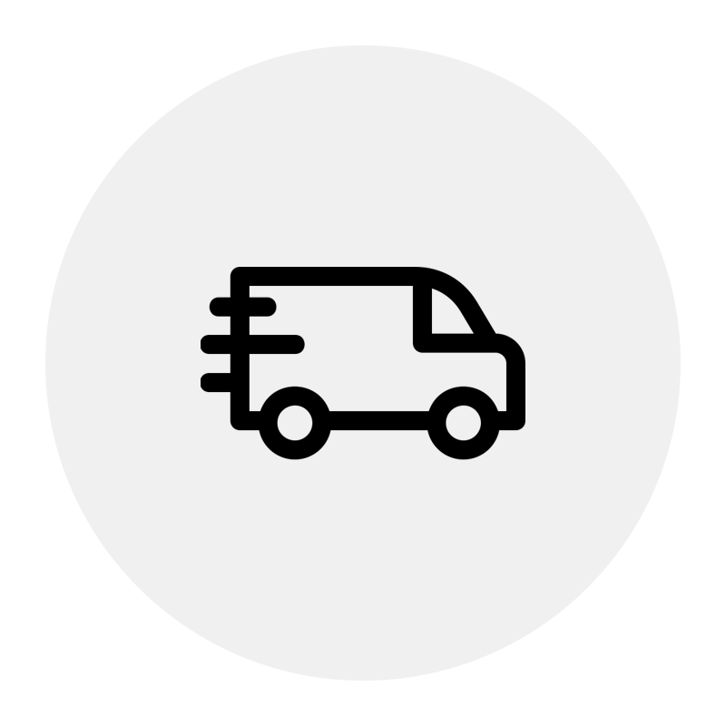 Delivery van icon black outline