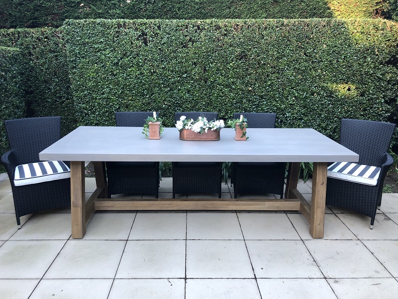 Veltis 240cm Outdoor Dining Industrial Concrete Table