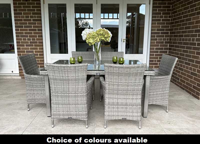 Gartemobe 7pc Outdoor Wicker Dining Set