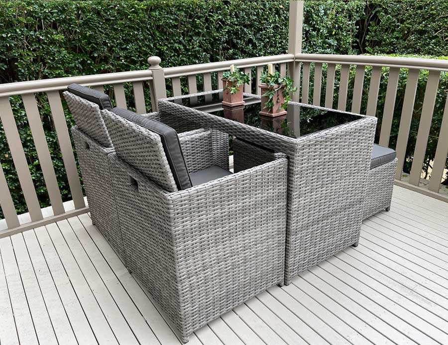 Cube 5-piece Wicker Dining Setting - Image 4