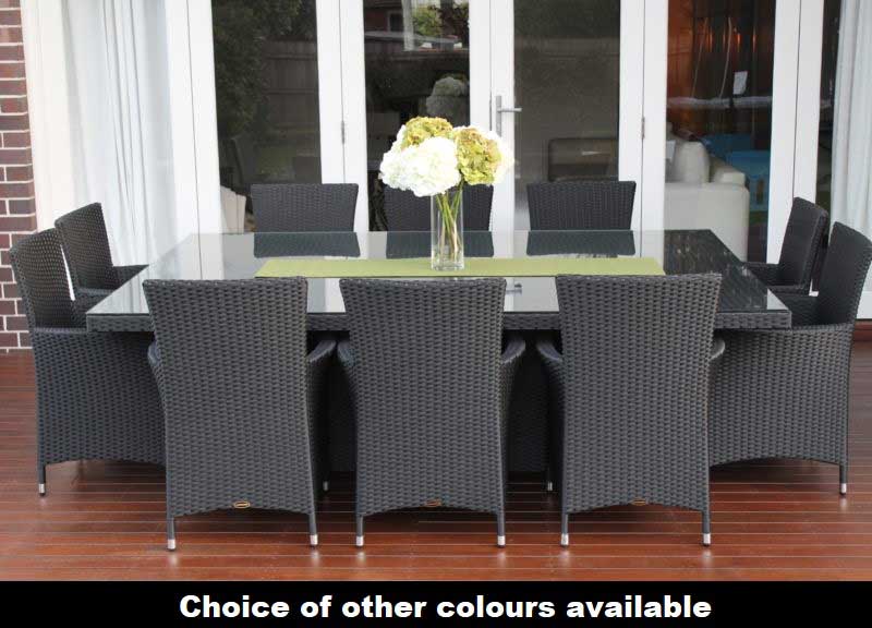 Gartemobe 11pc Outdoor Wicker Dining Set