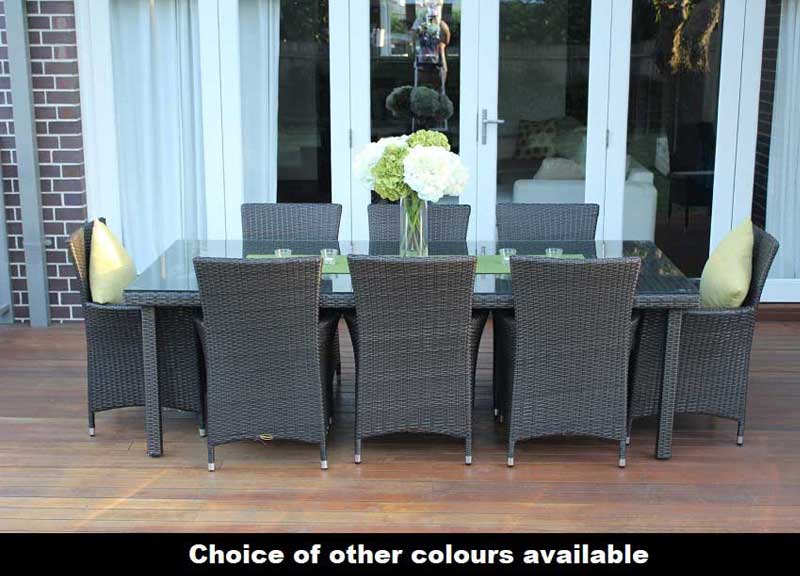 Gartemobe 9pc Outdoor Wicker Dining Set