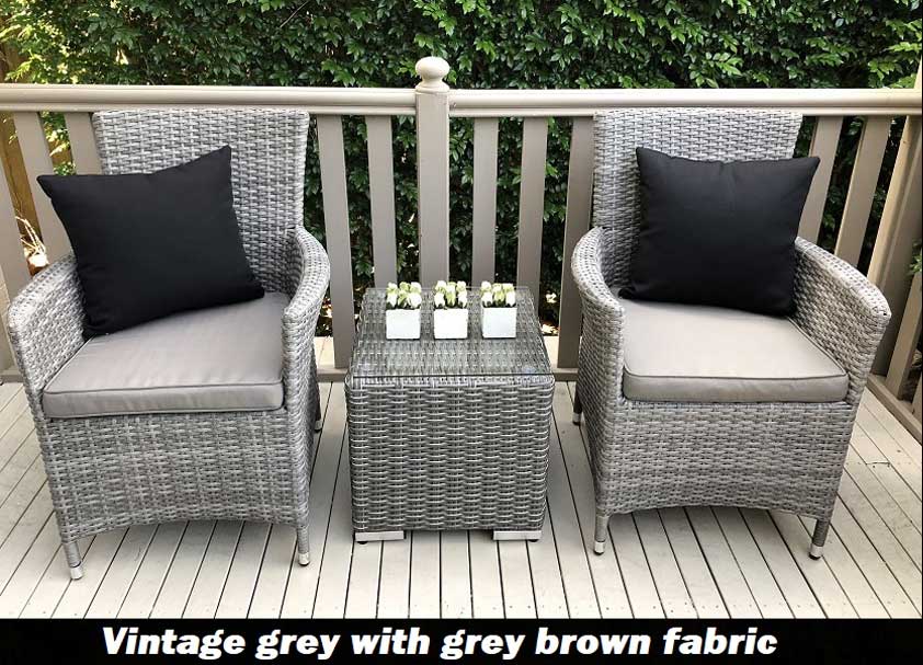 Gartemobe Outdoor Wicker Patio 3pc Setting - Image 3
