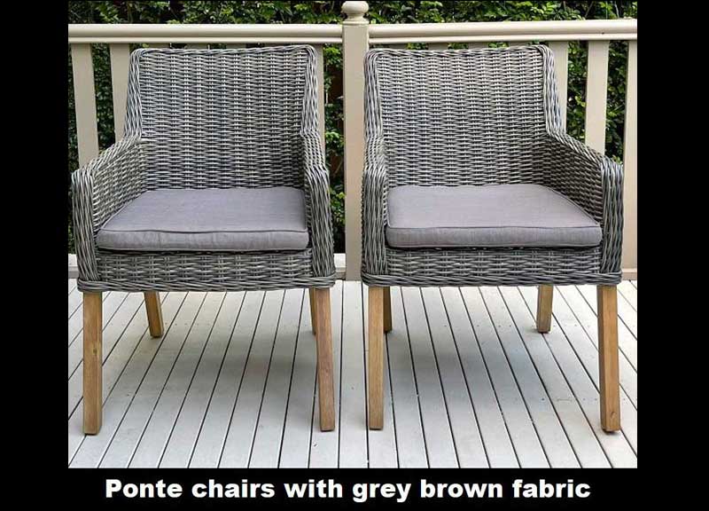 Ponte Wicker Dining Chair Acacia Wood legs