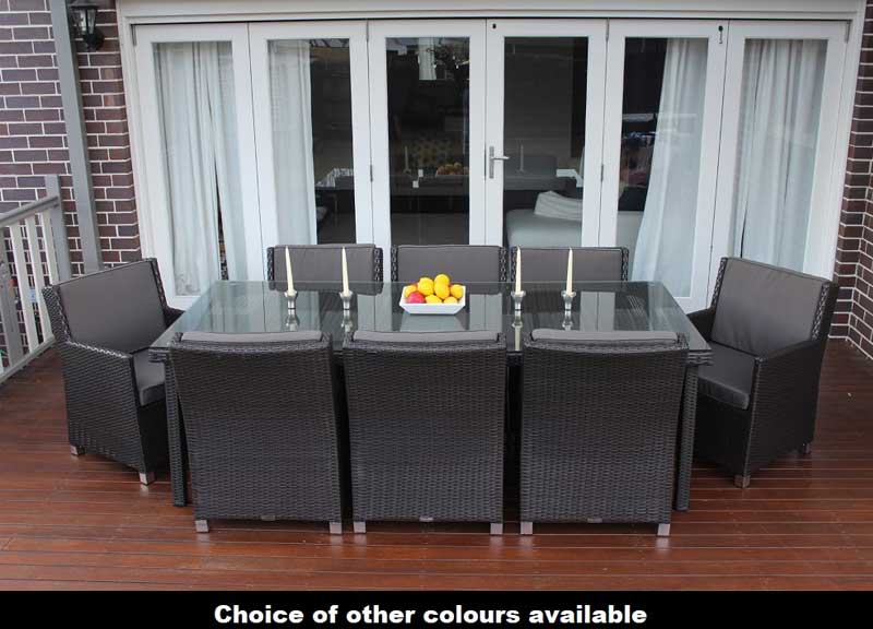 Royale 9pc Oblong Outdoor Wicker Dining Set