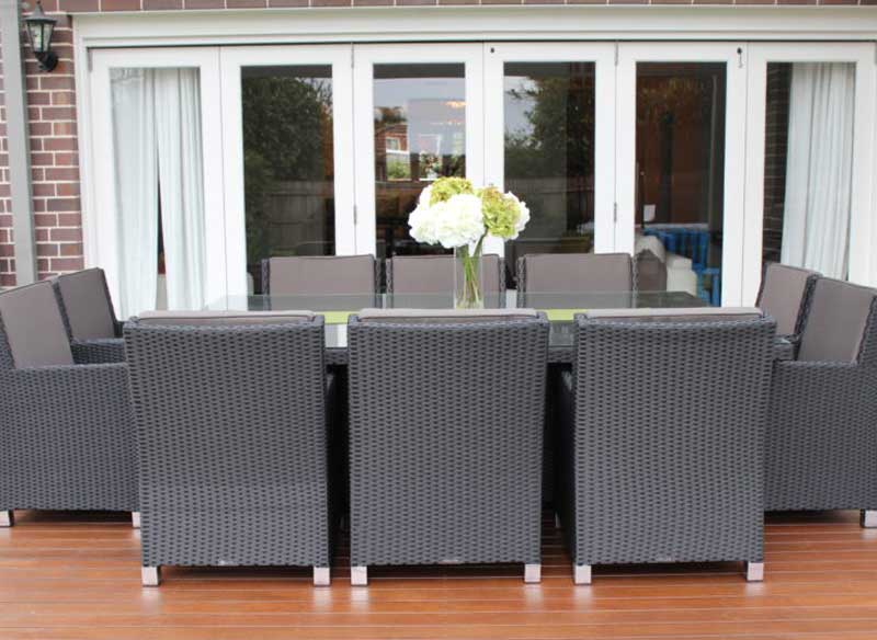 Royale 11pc Outdoor Wicker Dining Set - Image 4