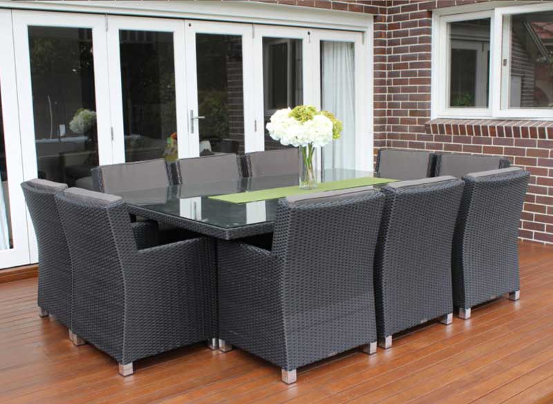 Royale 11pc Outdoor Wicker Dining Set - Image 7