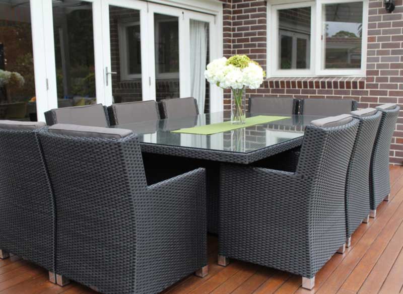 Royale 11pc Outdoor Wicker Dining Set - Image 5