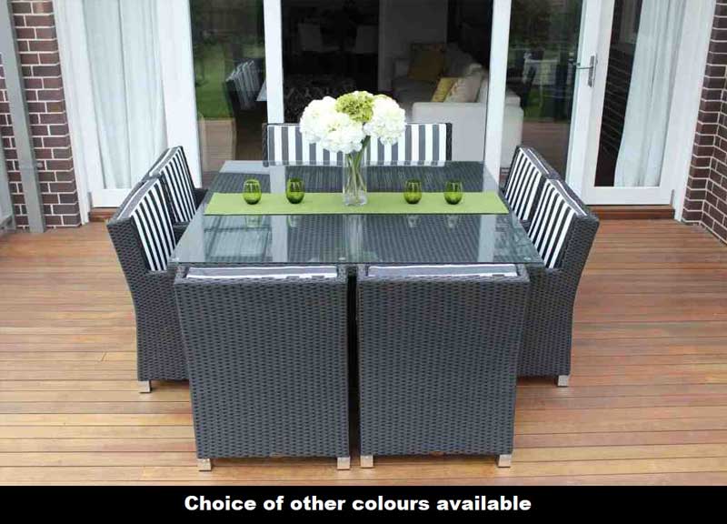 Royale 9pc Square Outdoor Wicker Dining Set