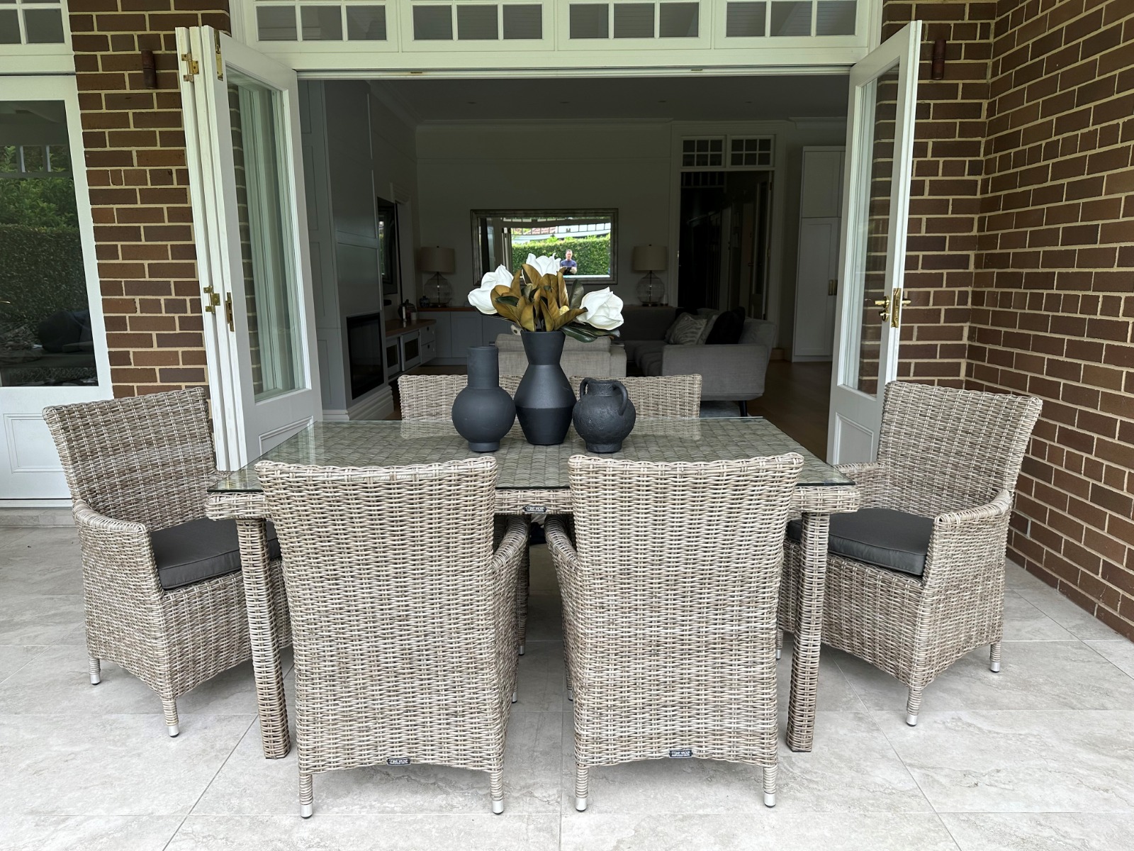 Gartemobe 7pc Outdoor Wicker Dining Set